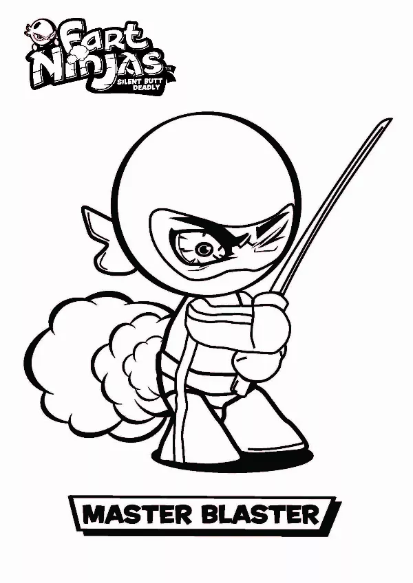 Fart Ninjas Master Blaster Colouring Sheet